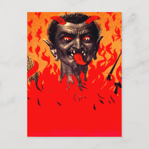 Cartão Postal Krampus Emergindo Do Inferno