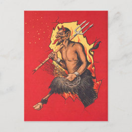 Cartão Postal Krampus Forcado Chicote