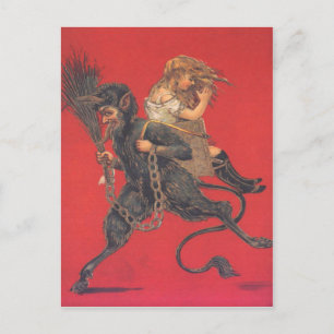 Cartão Postal Krampus Kidnapping Girl