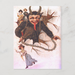 Cartão Postal Krampus Kidnapping Women