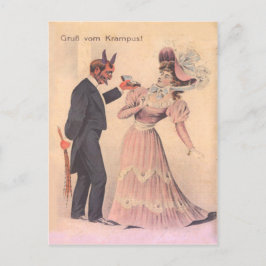 Cartão Postal Krampus Propondo Casamento à Mulher