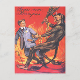 Cartão Postal Krampus Punindo Adulto
