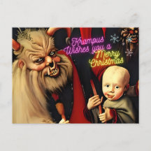 Krampus quer um Feliz Natal