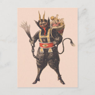 Cartão Postal Krampus Seqüestrando Crianças Chibata