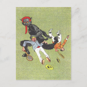 Cartão Postal Krampus sequestrando homens