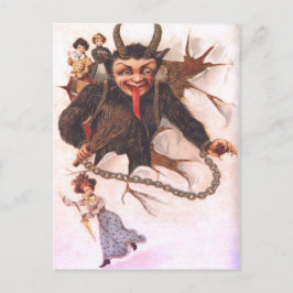 Cartão Postal Krampus Seqüestrando Mulheres