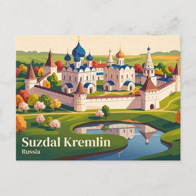 Cartão Postal Kremlin de Suzdal Rússia (Frente)