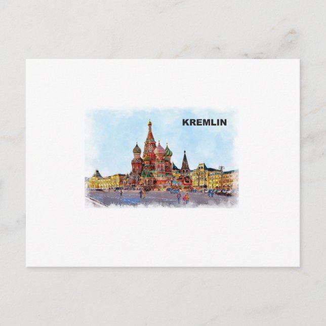 Cartão Postal Kremlin pintado (Frente)