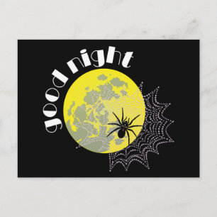 Cartão Postal Kreuzspinne im Netz bei Vollmond
