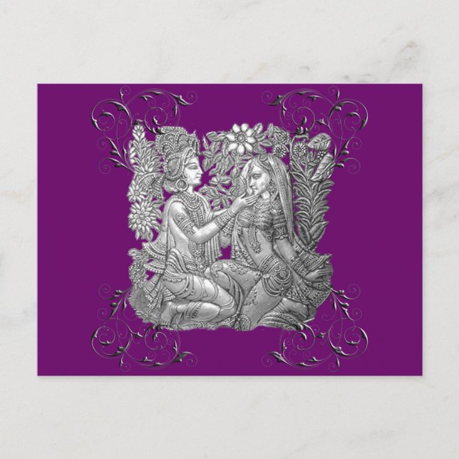 Cartão Postal Krishna e Radha (Frente)