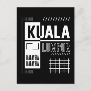 Cartão Postal Kuala Lumpur Malásia Tipografia Urbana Moderna Des