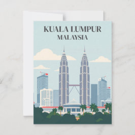 Cartão Postal Kuala Lumpur Malásia Torres Petronas Paisagem Urba