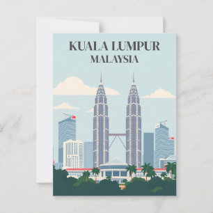 Cartão Postal Kuala Lumpur Malásia Torres Petronas Paisagem Urba