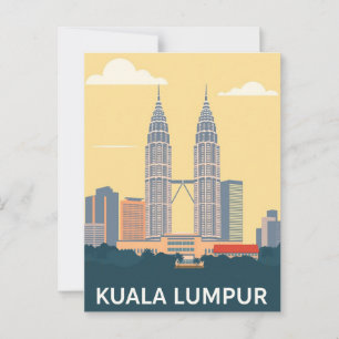Cartão Postal Kuala Lumpur Malásia Vintage Petronas Towers