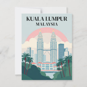 Cartão Postal Kuala Lumpur Malásia Vintage Viagem