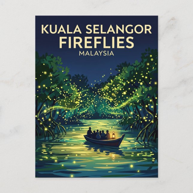 Cartão Postal Kuala Selangor Fireflies Malásia (Frente)