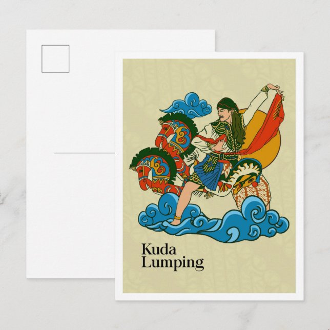 Cartão Postal Kuda Lumping Javanese Culture Indonesia (Frente/Verso)