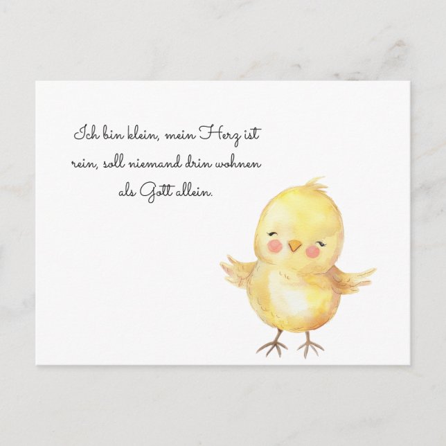 Cartão Postal Küken betet (Frente)