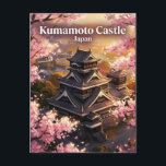 Cartão Postal Kumamoto Castle Japan<br><div class="desc">Kumamoto Castle stands as a formidable symbol of samurai history, known for its curved stone walls called 'musha-gaeshi' designed to repel invaders. Its imposing black exterior and soaring watchtowers make it one of the most impressive fortifications in Japan. Surrounded by hundreds of cherry trees, the castle grounds transform into a...</div>