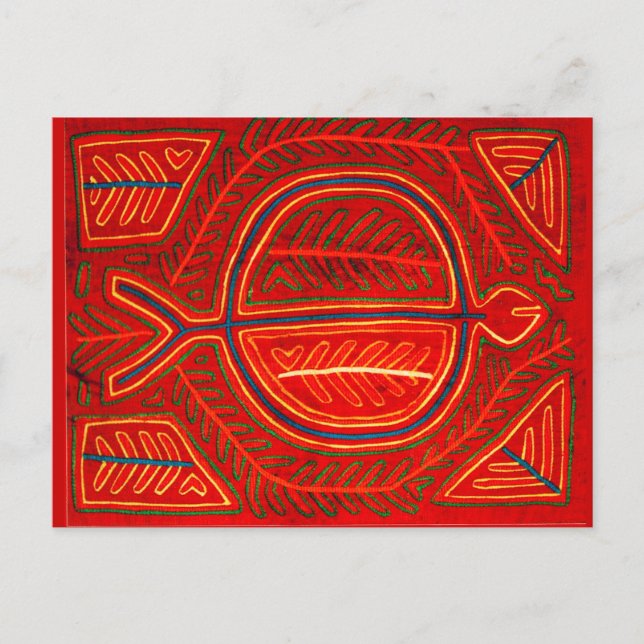 Cartão Postal Kuna Mola Stingray (Frente)