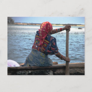 Cartão Postal Kuna paddling ulu, East Lemmons, Kuna Yala