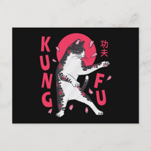 Cartão Postal Kung Fu Cat