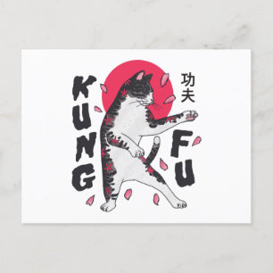 Cartão Postal Kung Fu Cat