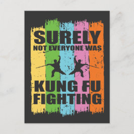 Cartão Postal Kung Fu Lutando Contra Artes Marciais Engraçadas