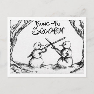 Cartão Postal Kung Fu Snowmen
