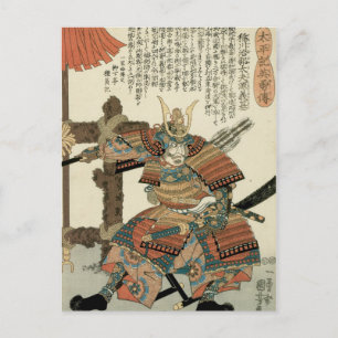 Cartão Postal Kuniyoshi Vintage Japonês Samurai Imagawa Yoshimo