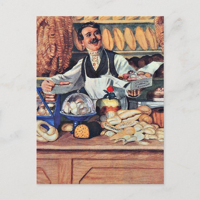 Cartão Postal Kustodiev - Baker (Frente)