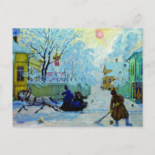 Cartão Postal Kustodiev - Manhã Congelada