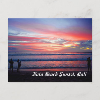 Cartão Postal Kuta Beach Sunset, Bali Indonésia