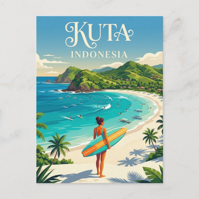 Cartão Postal Kuta Indonésia (Frente)