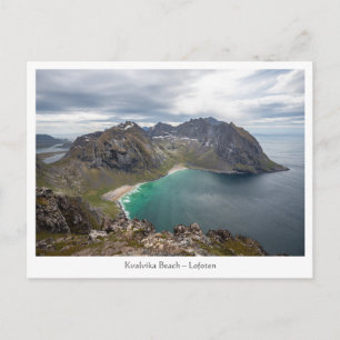 Cartão Postal Kvalvika Beach Lofoten
