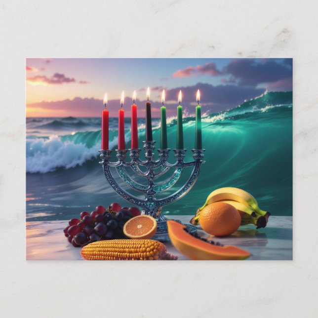 CARTÃO POSTAL KWANZAA - 7 NOITES - KINARA (Frente)
