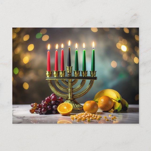 CARTÃO POSTAL KWANZAA - KINARA -  (Frente)