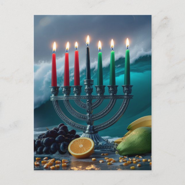 Cartão Postal KWANZAA - KINARA e MAZAO -  (Frente)