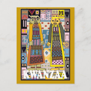 Cartão Postal Kwanzaa - Personagens africanos