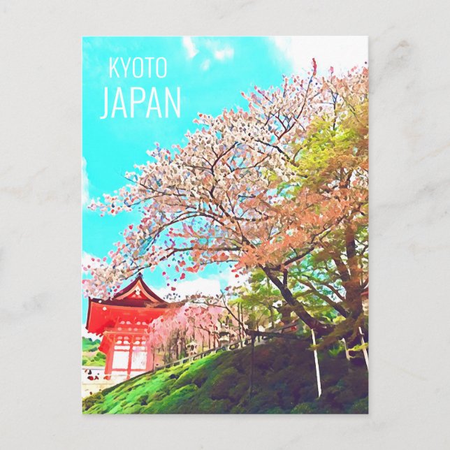 Cartão Postal Kyoto Cherry Blossom viagem fotografia (Frente)