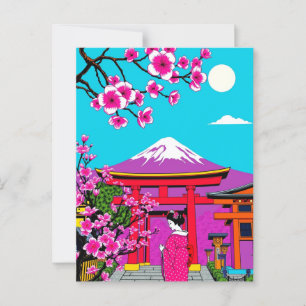 Cartão Postal Kyoto, Japão Arte de Geisha Brilhante Viagem 
