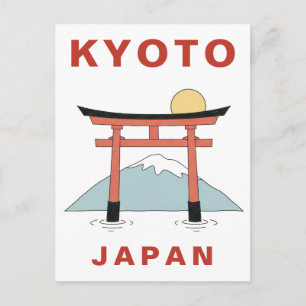 Cartão Postal Kyoto Japão Portão Torii Minimalista Viagem