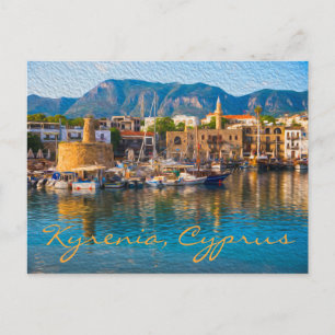 Cartão Postal Kyrenia, Chipre: Fotografia da Pintura do Petróleo