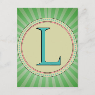 CARTÃO POSTAL L MONOGRAM LETTER