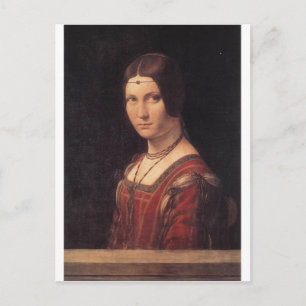 Cartão Postal La Belle Ferronniere por Leonardo Da Vinci