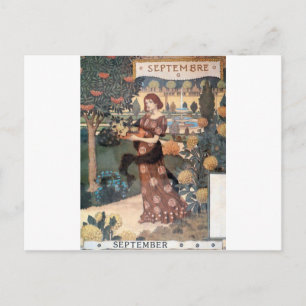 Cartão Postal La Belle Jardiniere – Septembre - Eugène Grasset