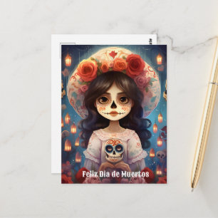 Cartão Postal 🌹 La Calavera Catrina: Blossomas da Vida 🌹