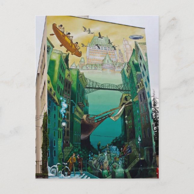 Cartão Postal La cité idéale québécoise - Mur peint - Lyon (Frente)