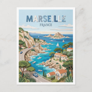 Cartão Postal La Corniche Kennedy Marselha França