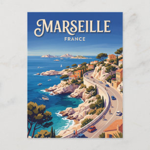 Cartão Postal La Corniche Kennedy Marselha França
